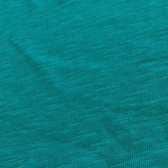 TALBOTS 100% Cotton Knit Shift Dress M Green Deep Turquoise Rounded Neck - Picture 3 of 6